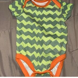 Kidgets Green and Orange Zigzag Bodysuit